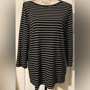 PreOwned Ladies Size XXL (20) Faded Glory 3/4 Length Sleeves Striped Top